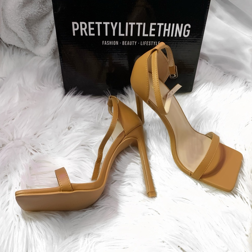 Pretty little thing strappy heeled sandals size 6